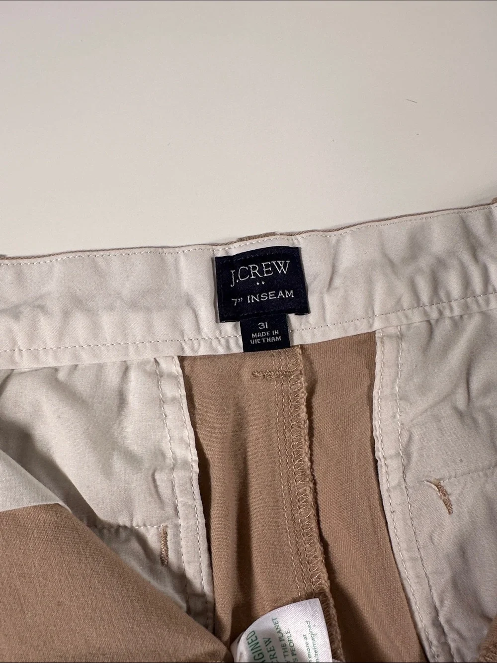 J. Crew Men's Khaki Straight Flat-Front Shorts